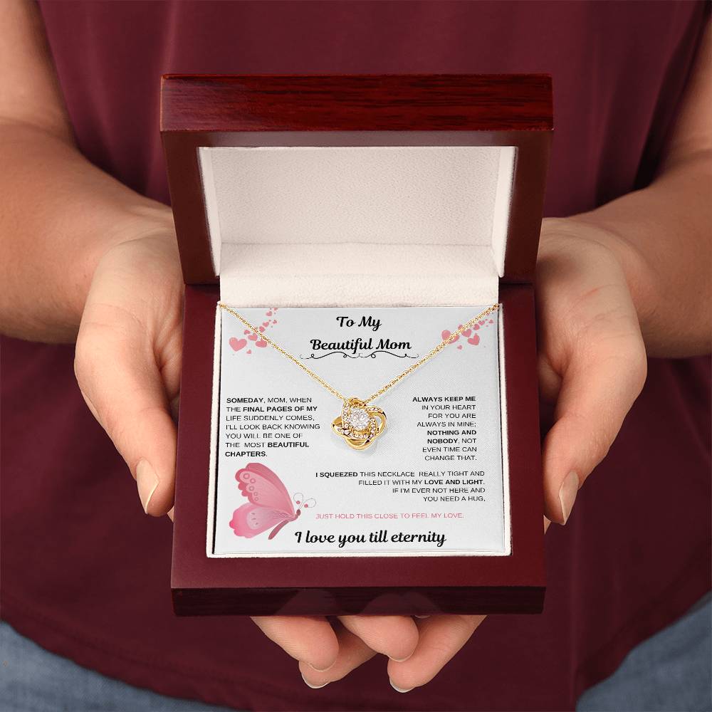 TO MY BEAUTIFUL MOTHER INTERNAL NECKLACE, BIRTHDAY GIFT, PERSONALIZED MOTHERS DY GIFT.