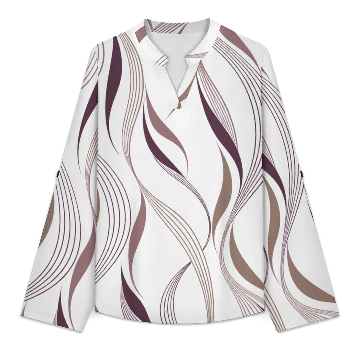 Ladies Vanessa V-Neck Quarter Sleeved Shirt(All-Over Printing)