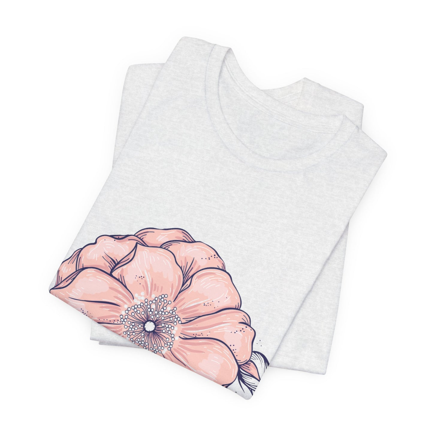 Floral Anemone Tee – Pink Watercolor Flower Graphic T-Shirt