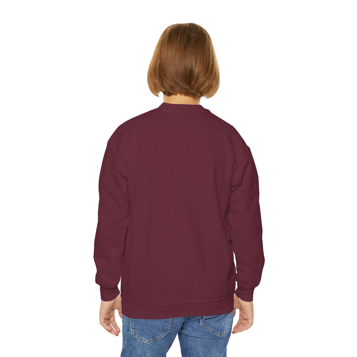 Youth Crewneck Sweatshirt — "Little Star, Big Dreams" Purple Cartoon Graphic