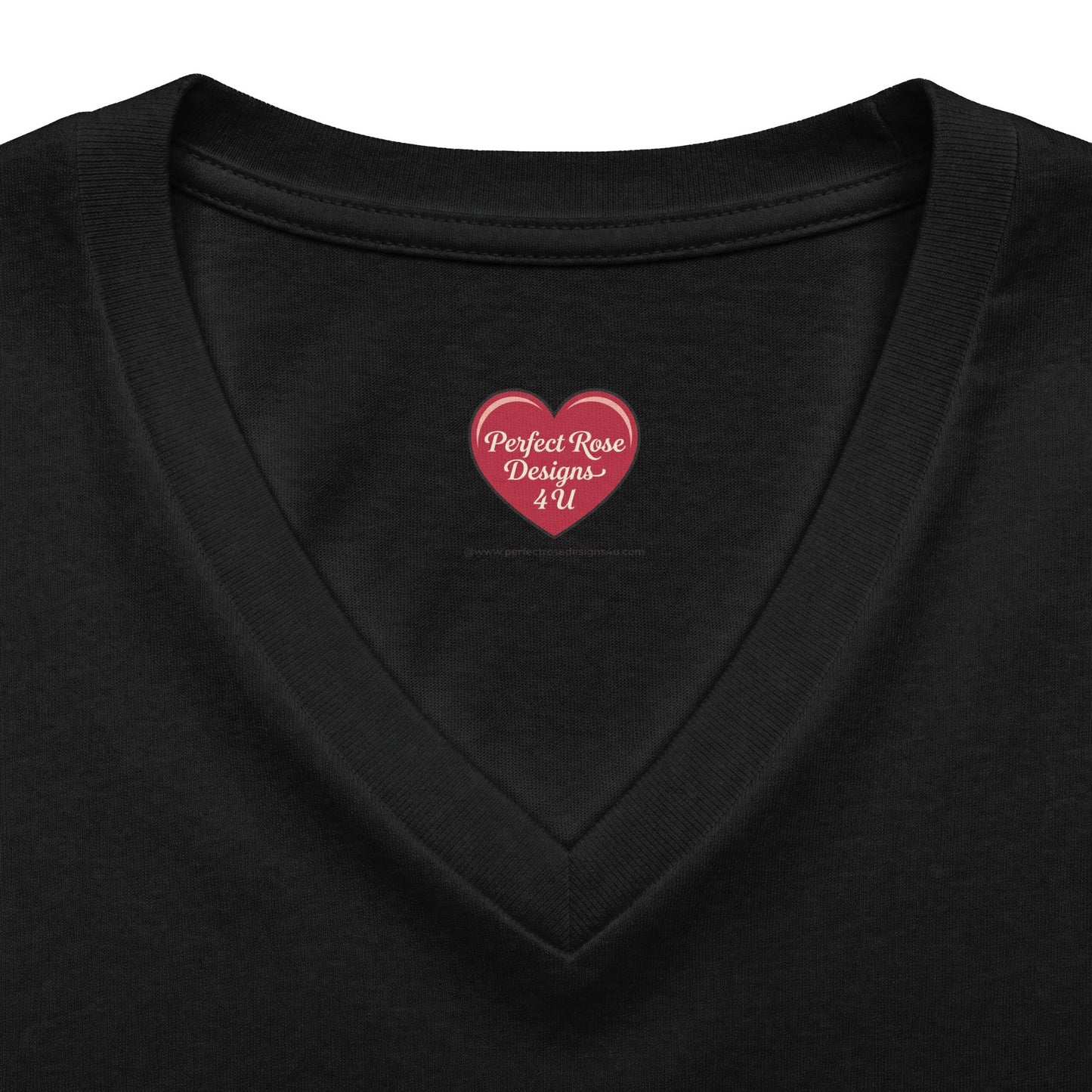 Floral Pink Bow V-Neck Tee — Women's Romantic Rose Ribbon Shirt