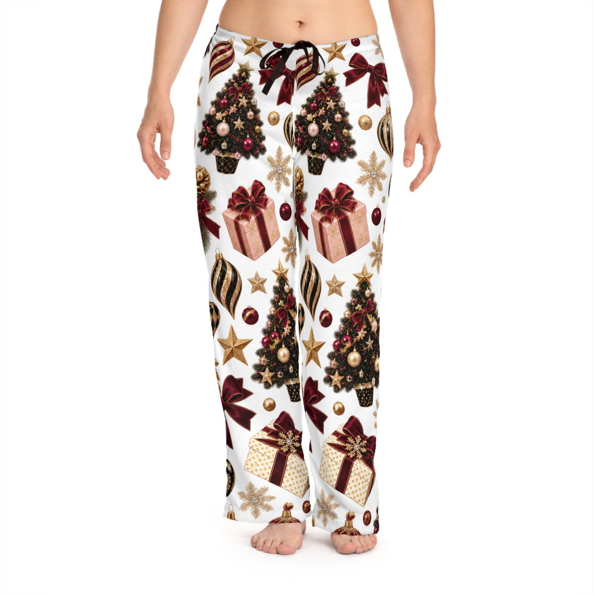 Christmas Tree & Gifts Women's Pajama Pants — Festive Holiday Lounge Sleepwear
