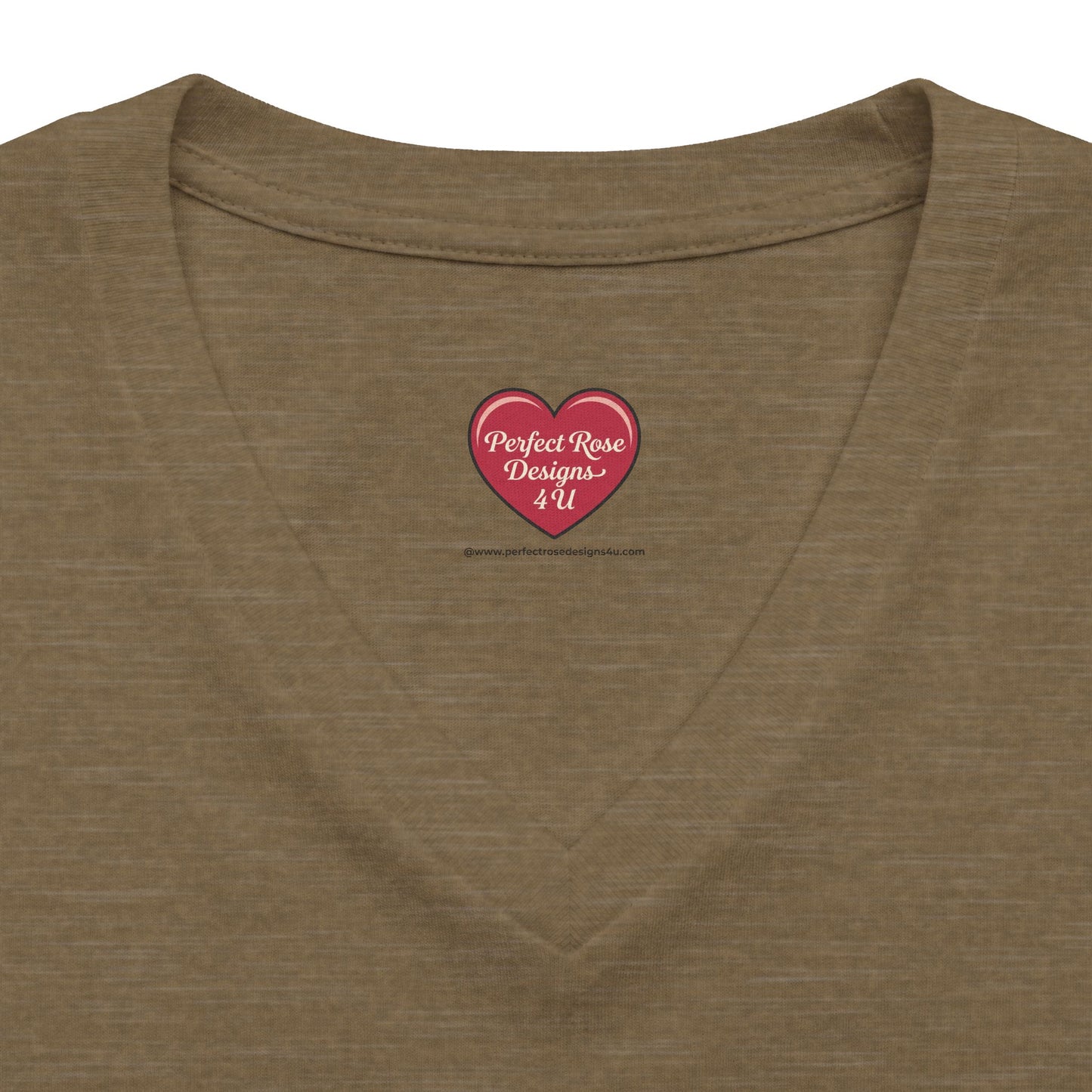 V-Neck Tee — "Strong Without Being Brutal" Floral Inspirational Women's Shirt