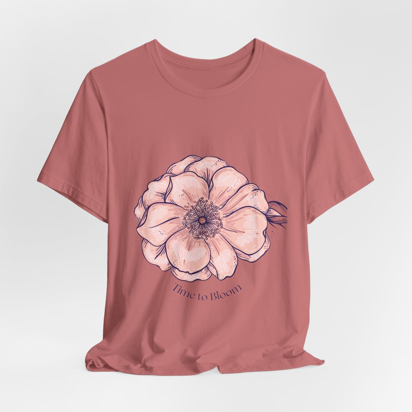 Floral Anemone Tee – Pink Watercolor Flower Graphic T-Shirt