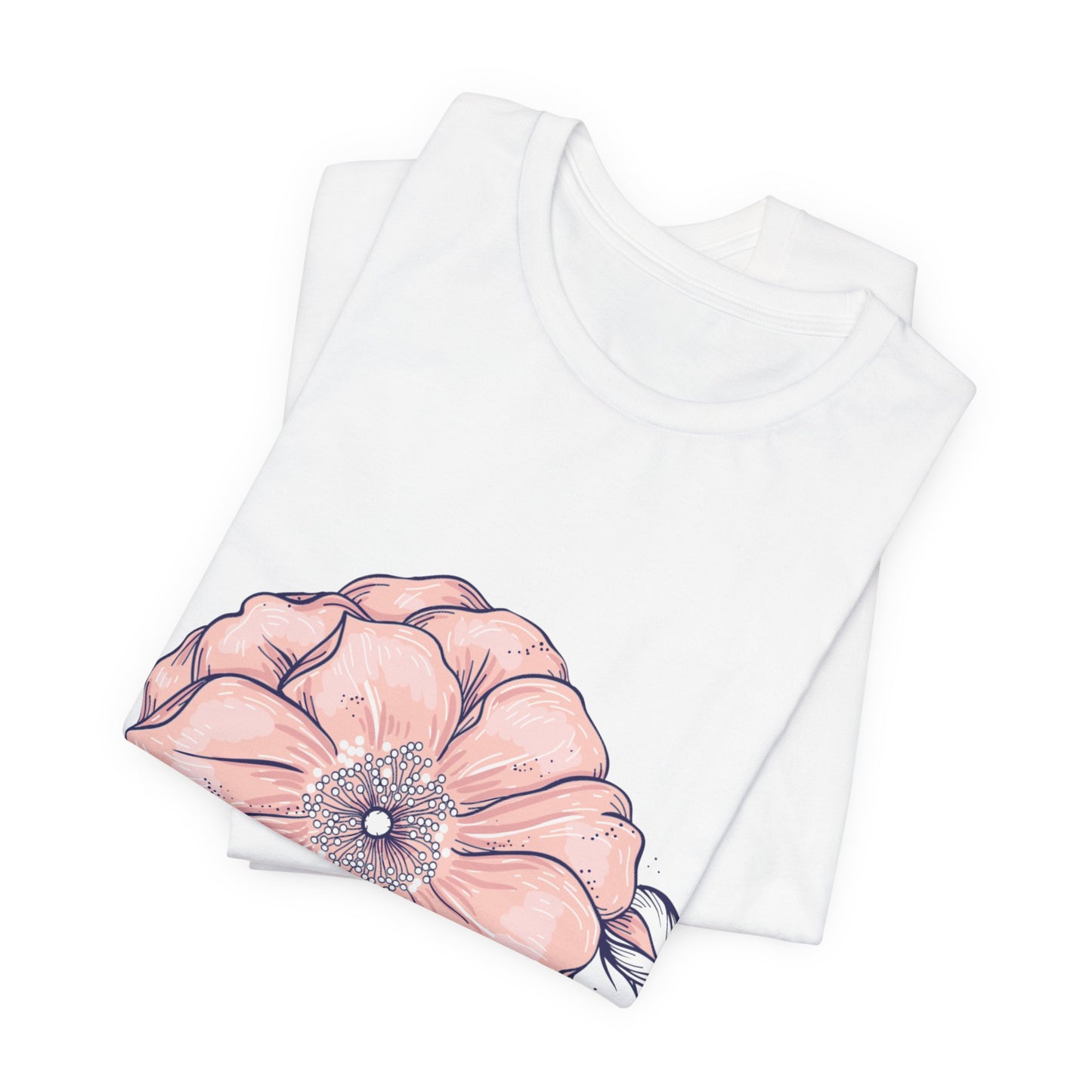 Floral Anemone Tee – Pink Watercolor Flower Graphic T-Shirt