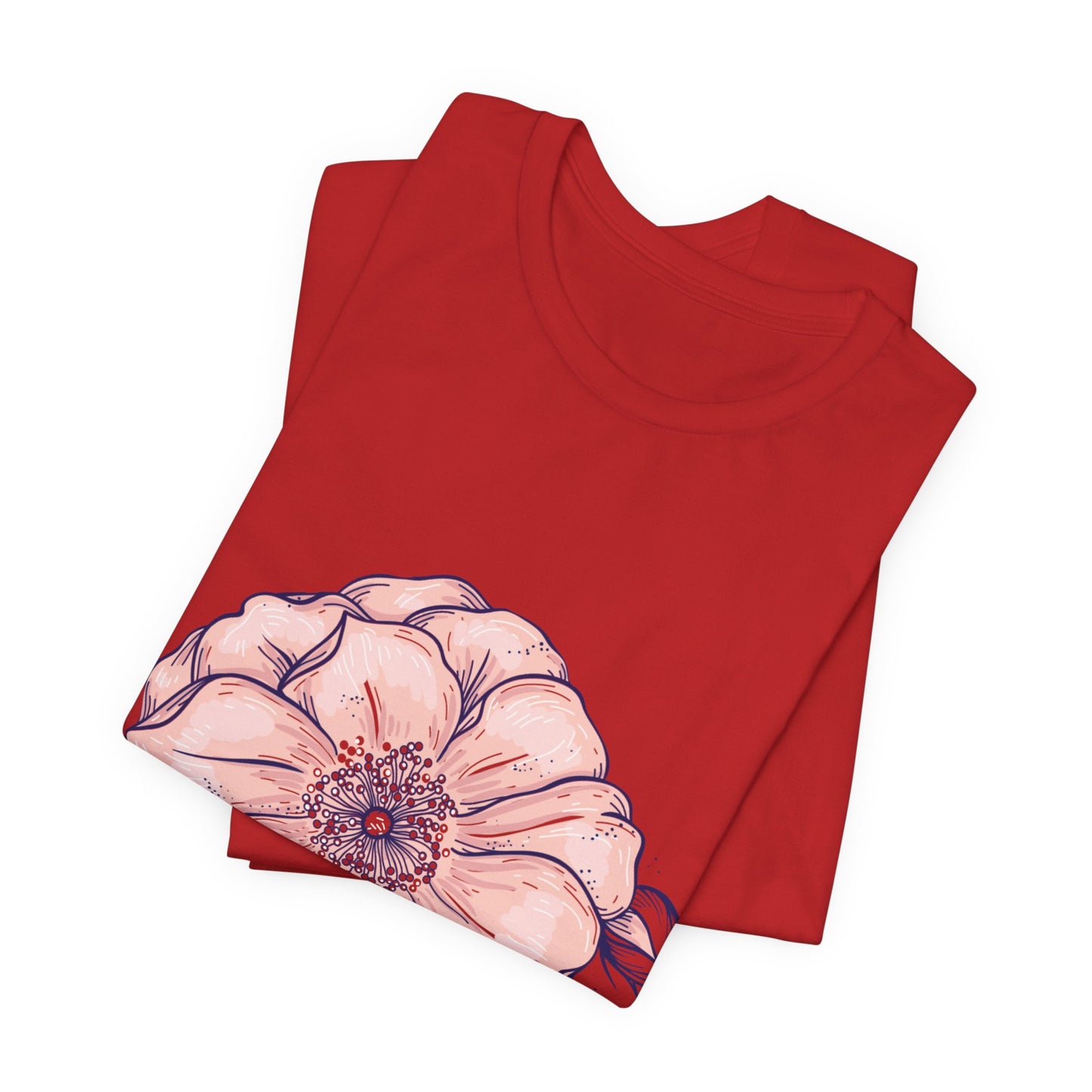 Floral Anemone Tee – Pink Watercolor Flower Graphic T-Shirt