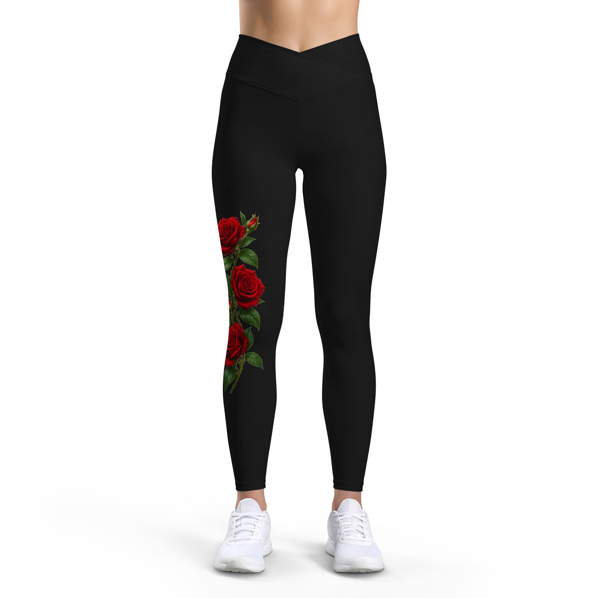 Women’s Black Rose Floral Luxe Leggings