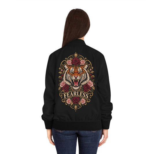 Fearless Tiger Rose Bomber Jacket