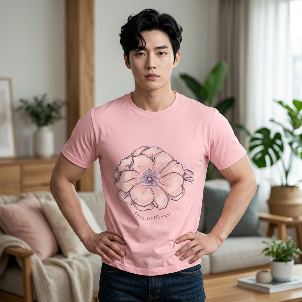 Floral Anemone Tee – Pink Watercolor Flower Graphic T-Shirt