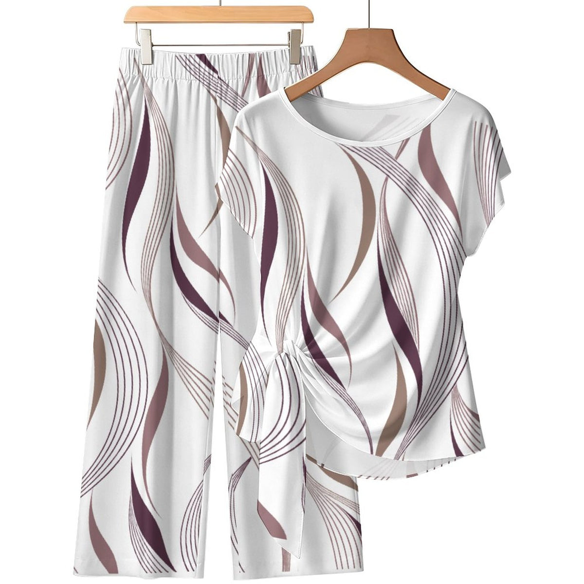 Vanessa Strap Top Wide Leg Pants Set(All-Over Printing)