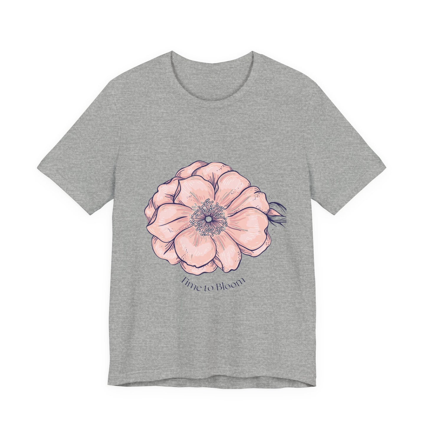 Floral Anemone Tee – Pink Watercolor Flower Graphic T-Shirt