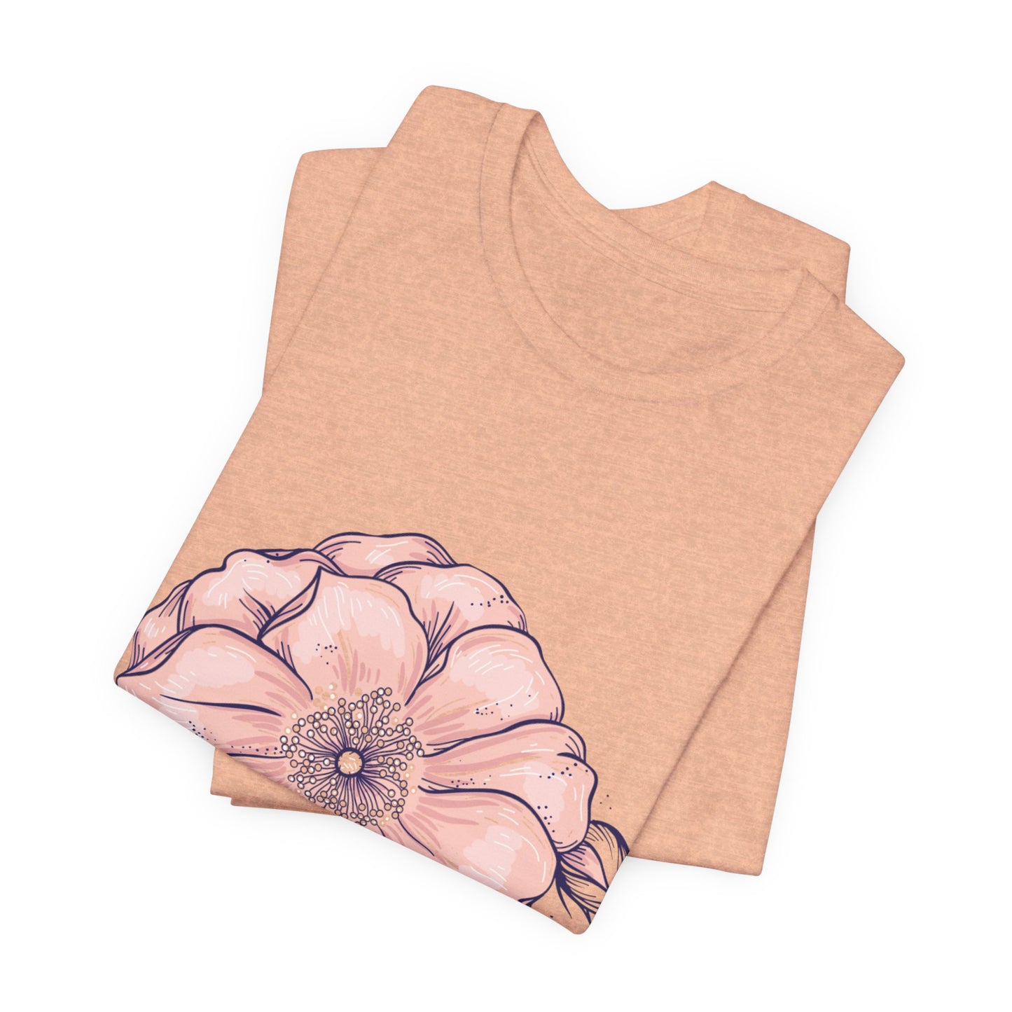 Floral Anemone Tee – Pink Watercolor Flower Graphic T-Shirt