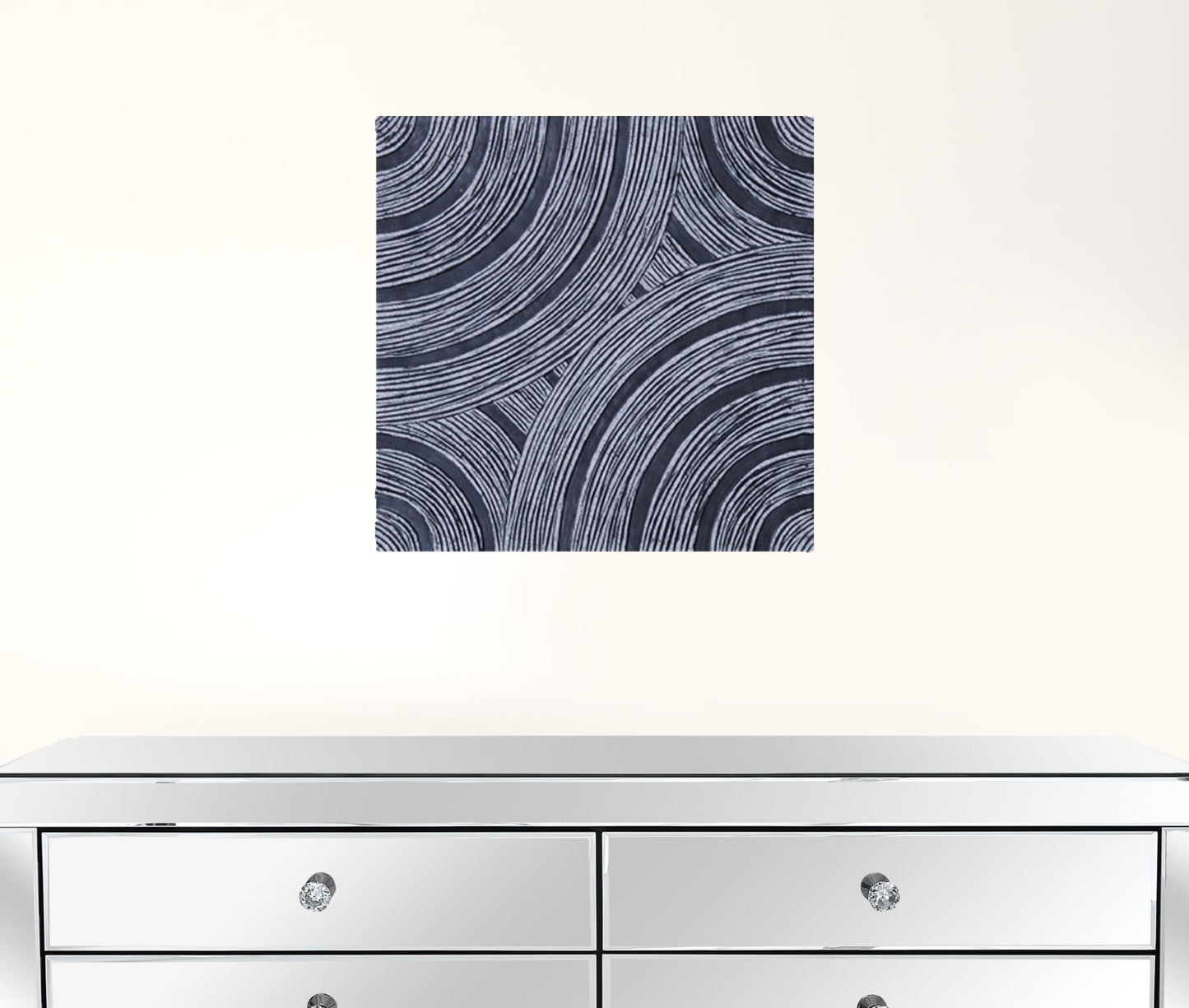 13" X 13" X 2" Gray Lined, Square - Wall Decor-0