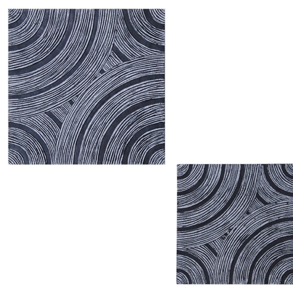 13" X 13" X 2" Gray Lined, Square - Wall Decor-3