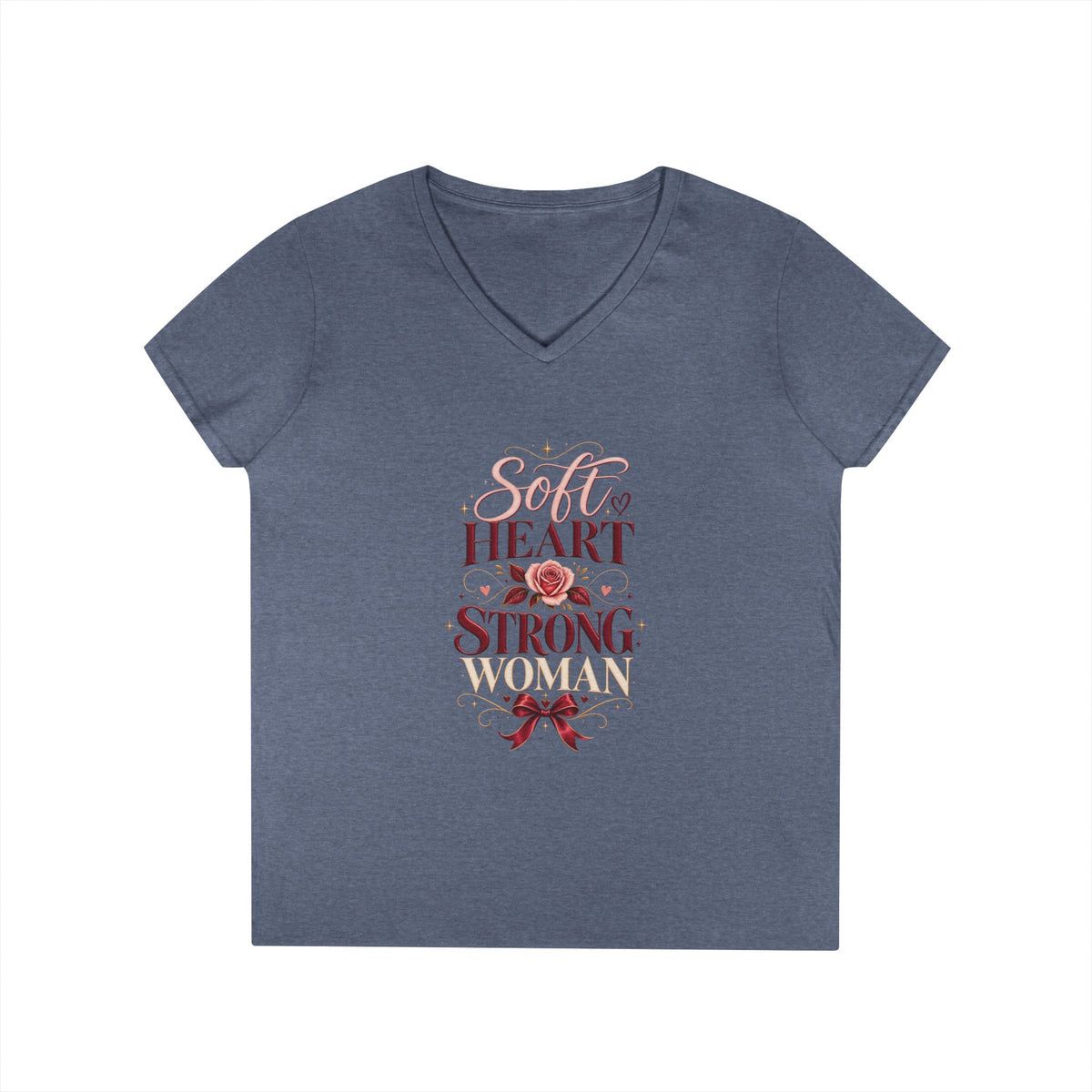 Soft Heart Strong Woman V-Neck Tee