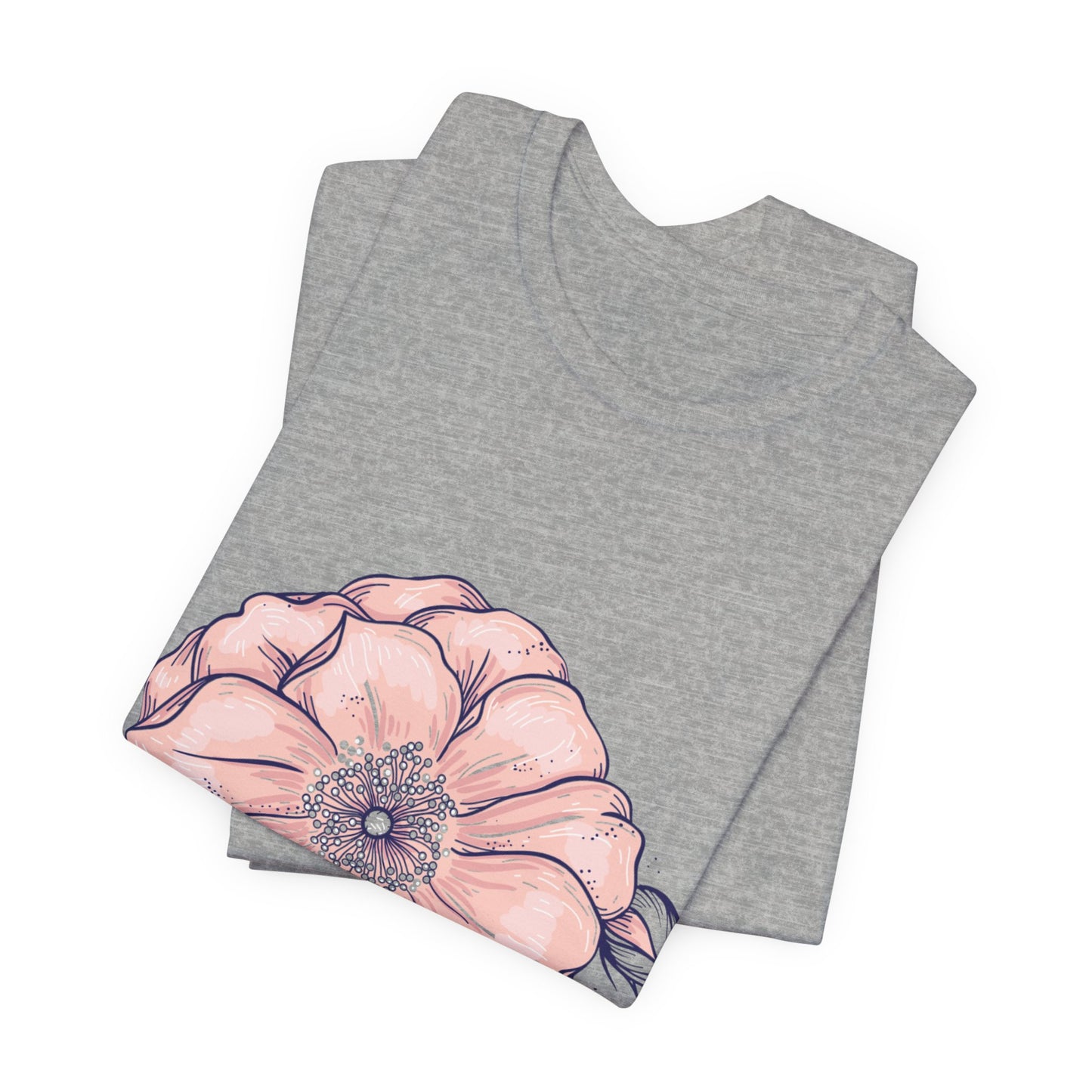 Floral Anemone Tee – Pink Watercolor Flower Graphic T-Shirt