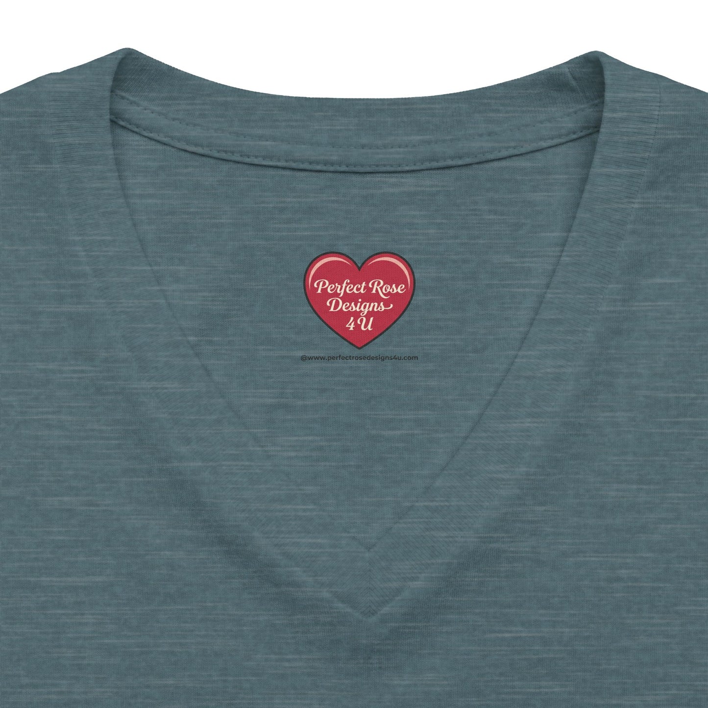 V-Neck Tee — "Strong Without Being Brutal" Floral Inspirational Women's Shirt