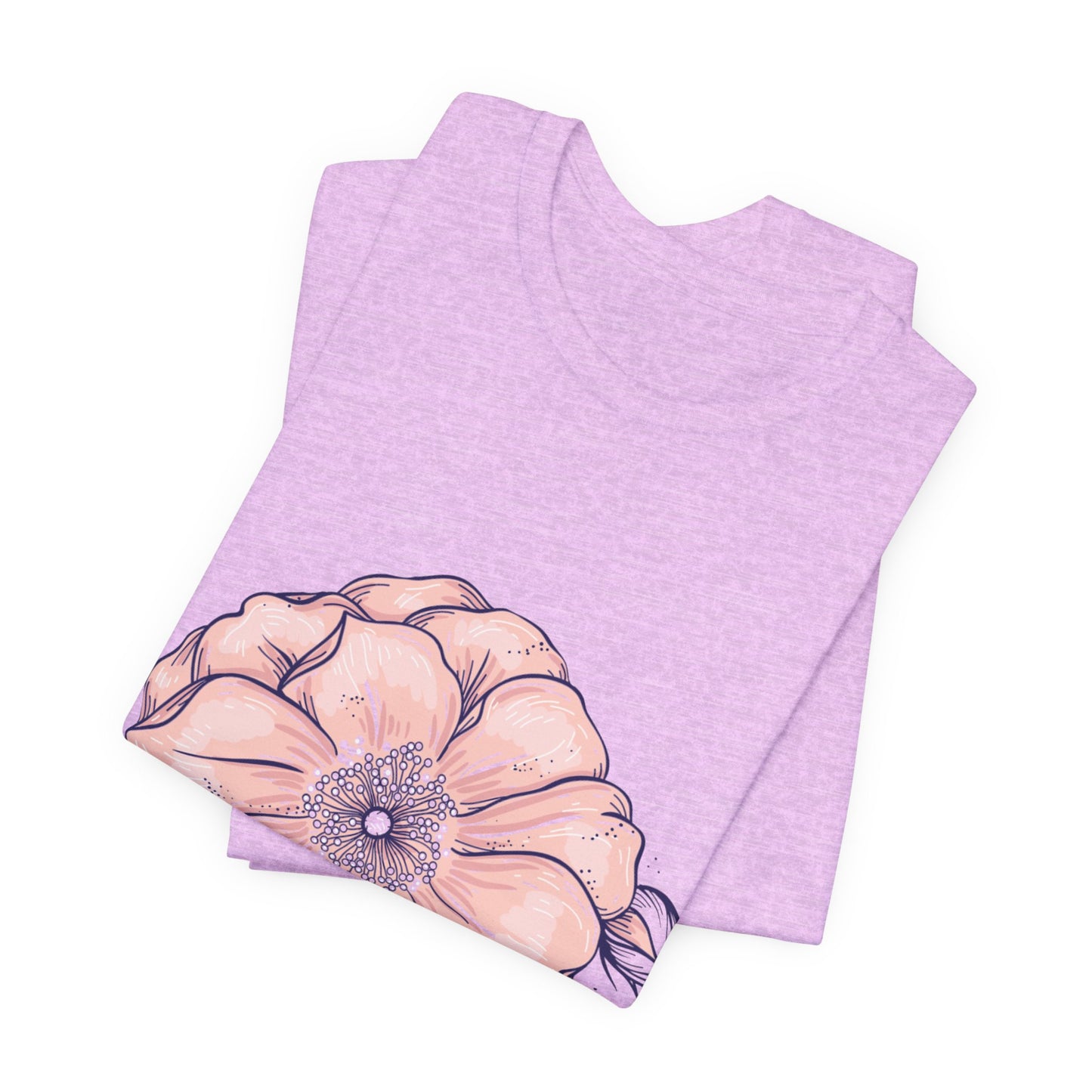 Floral Anemone Tee – Pink Watercolor Flower Graphic T-Shirt