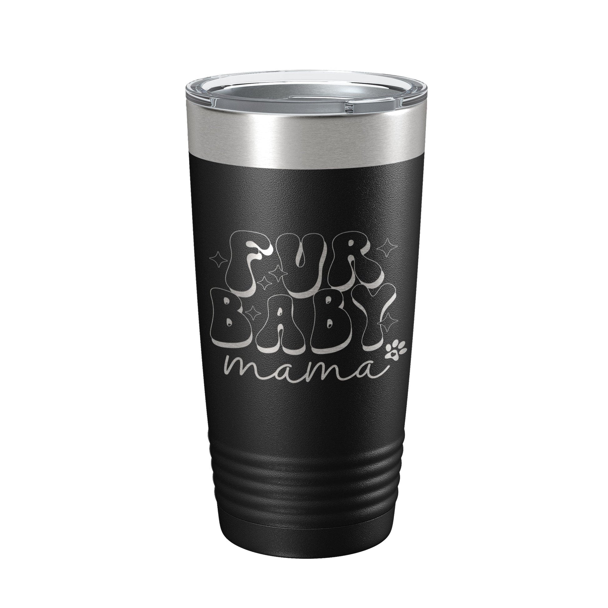 Fur Baby Mama Tumbler Dog Lover Travel Mug Gift Retro Insulated Laser Engraved Coffee Cup 20 oz-5