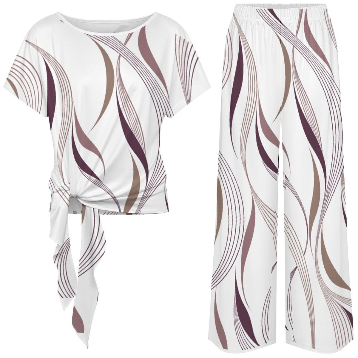 Vanessa Strap Top Wide Leg Pants Set(All-Over Printing)