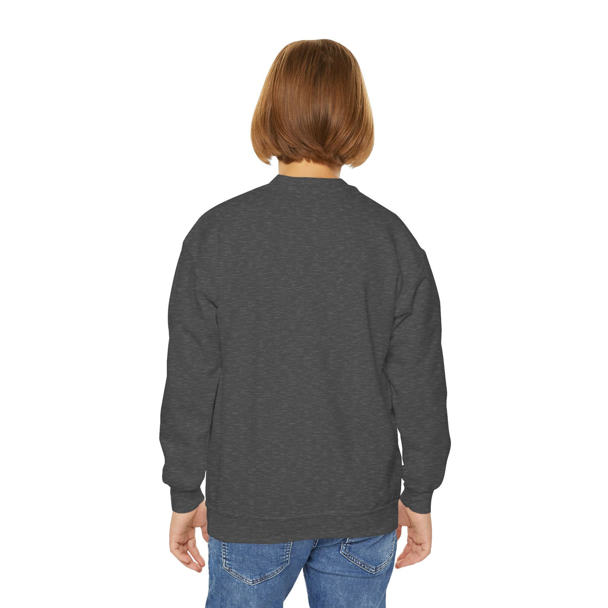 Youth Crewneck Sweatshirt — "Little Star, Big Dreams" Purple Cartoon Graphic