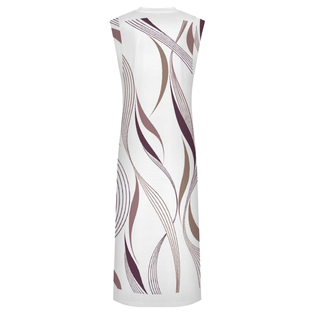 Woman Vanessa Collection Loose Sleeveless Slit Maxi Dress(All-Over Printing)