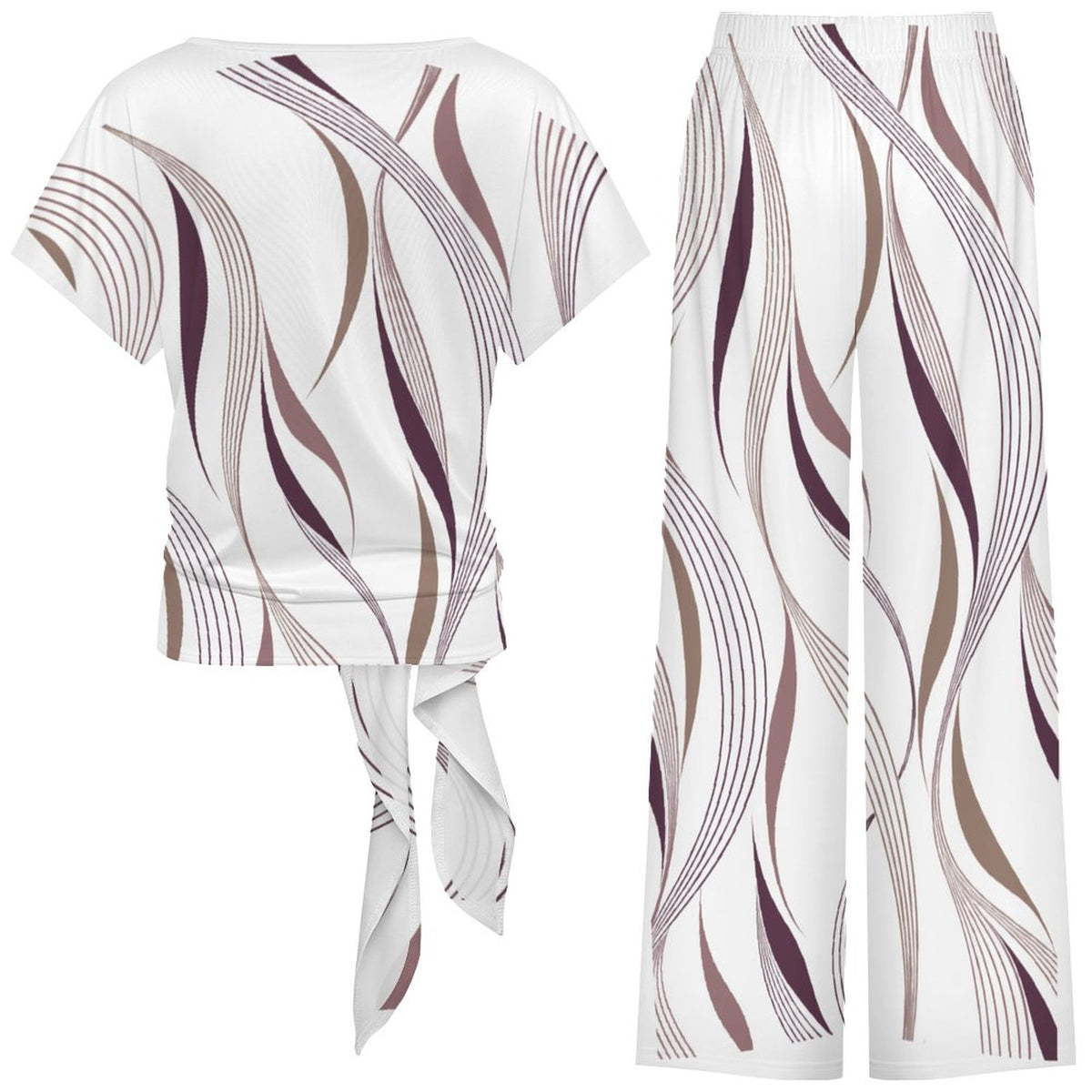 Vanessa Strap Top Wide Leg Pants Set(All-Over Printing)