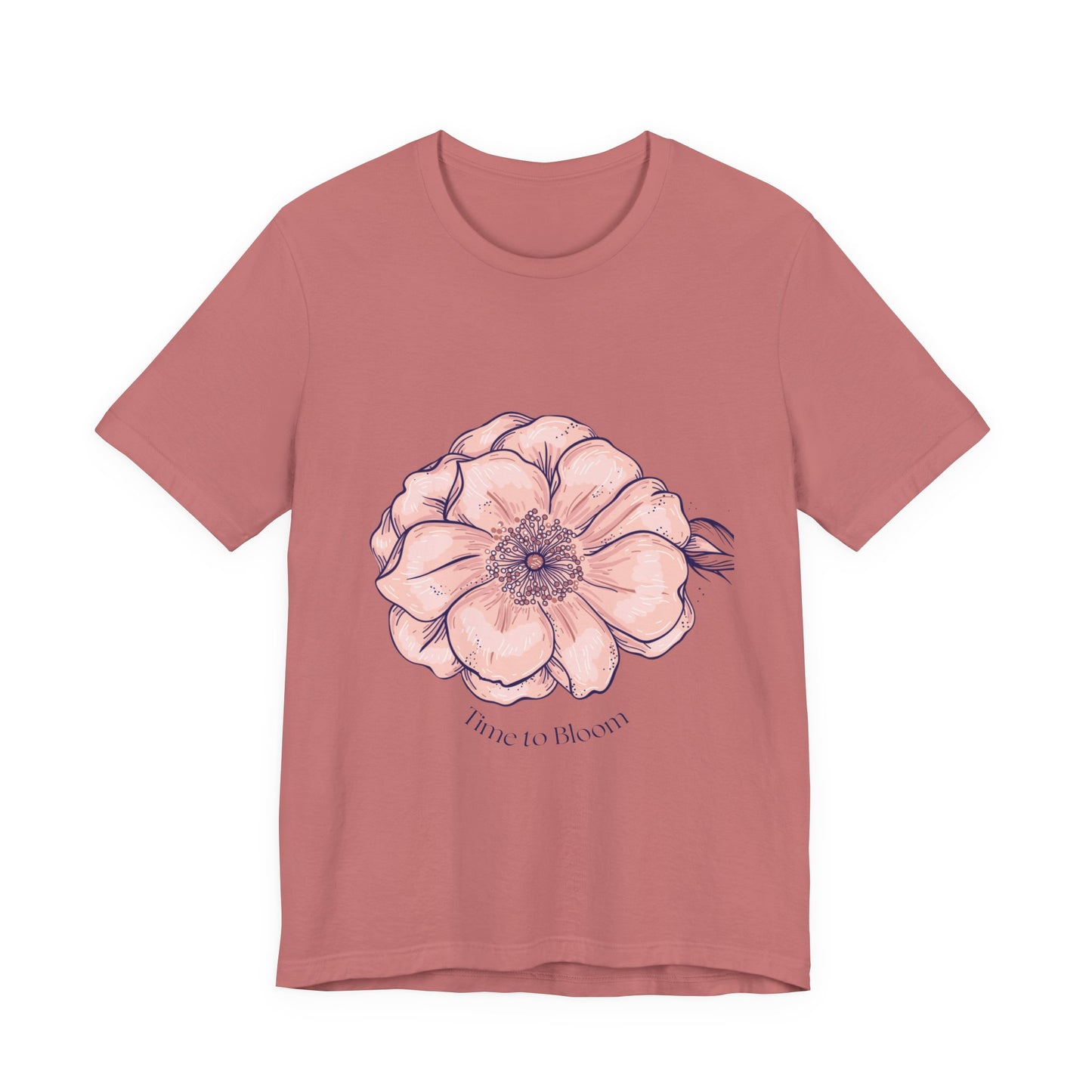 Floral Anemone Tee – Pink Watercolor Flower Graphic T-Shirt