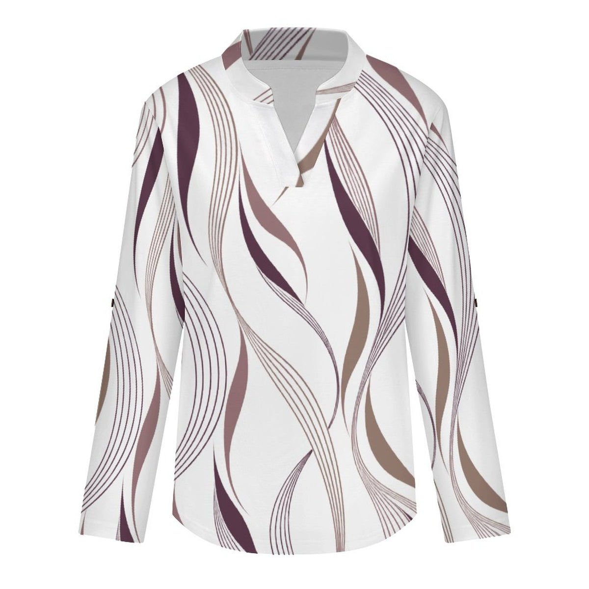 Ladies Vanessa V-Neck Quarter Sleeved Shirt(All-Over Printing)