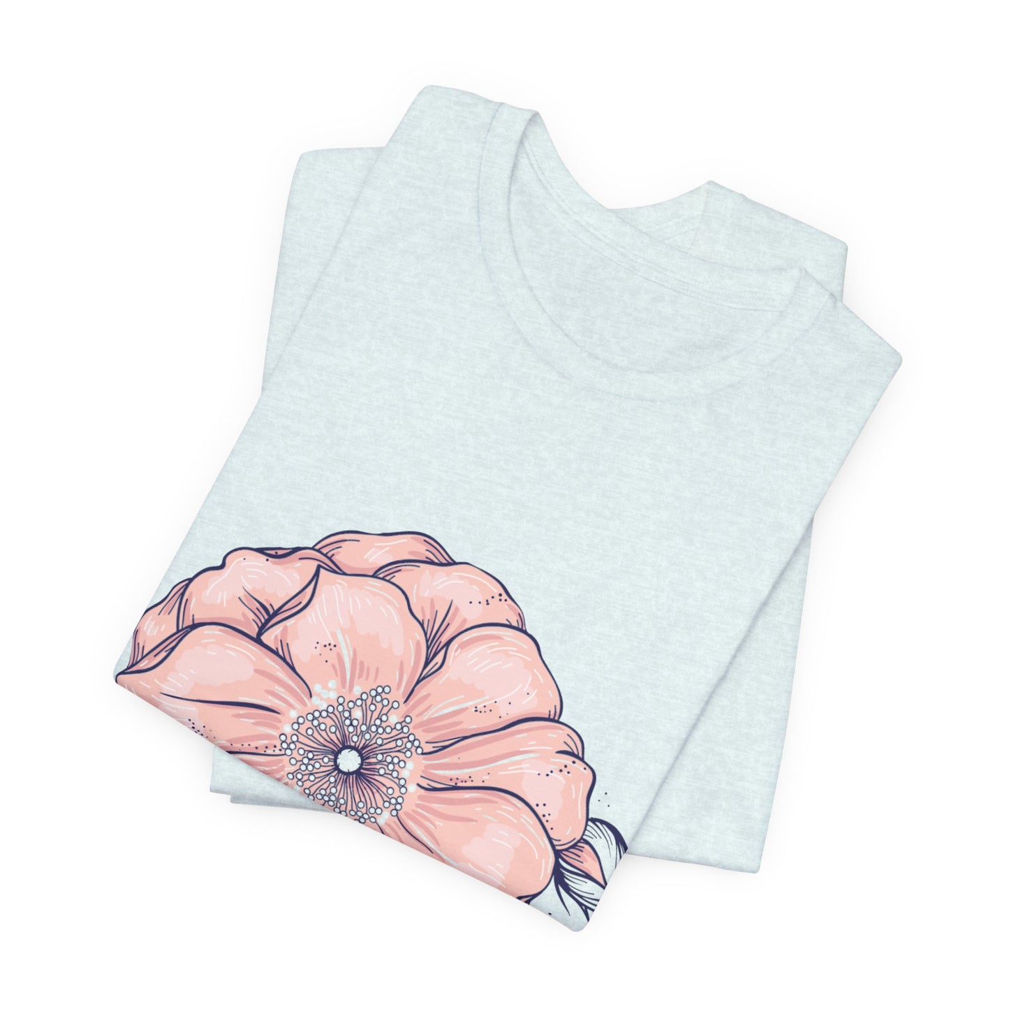 Floral Anemone Tee – Pink Watercolor Flower Graphic T-Shirt