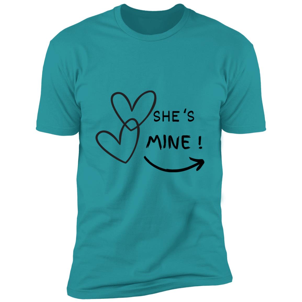 Valentine day tee she's mine- Premium Short Sleeve T-Shirt