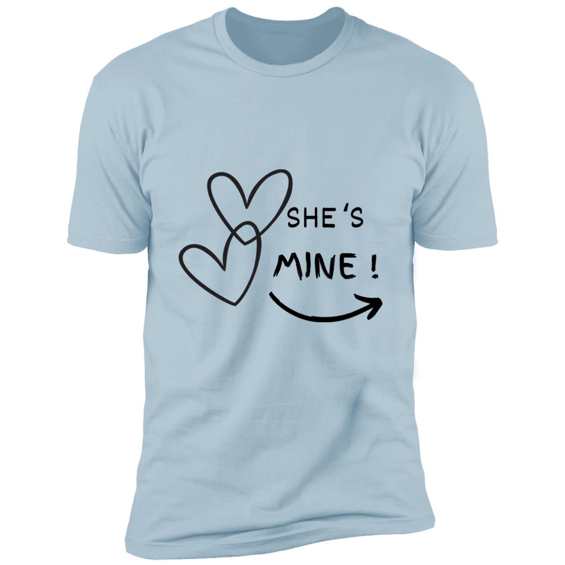 Valentine day tee she's mine- Premium Short Sleeve T-Shirt