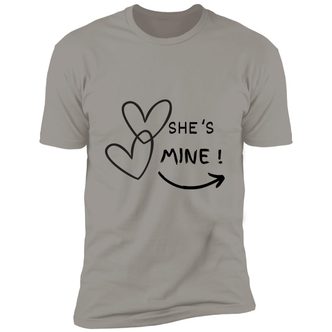 Valentine day tee she's mine- Premium Short Sleeve T-Shirt