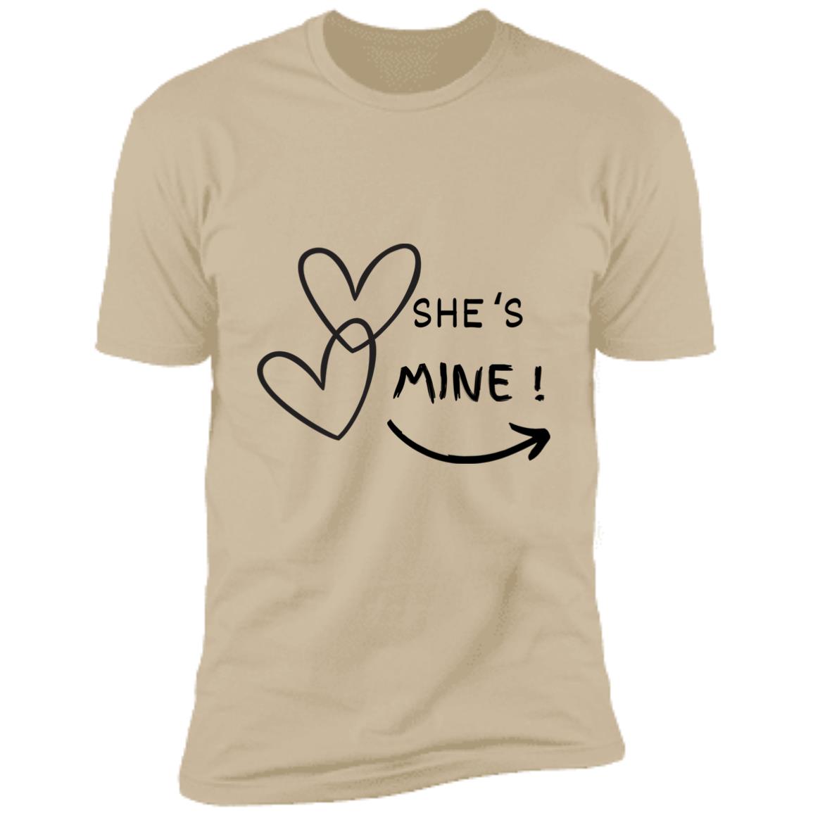Valentine day tee she's mine- Premium Short Sleeve T-Shirt