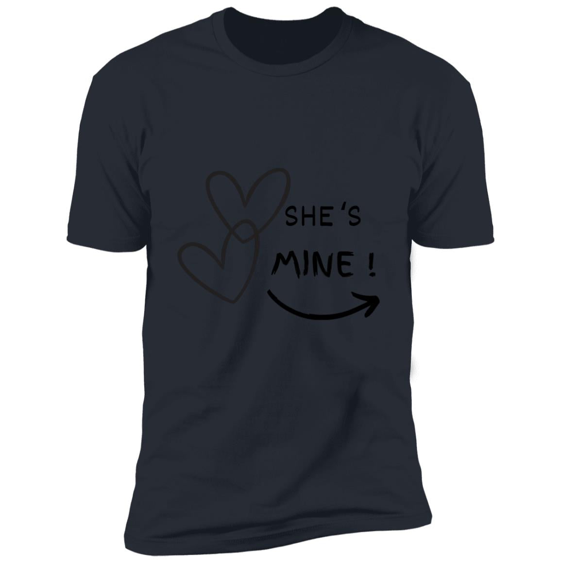 Valentine day tee she's mine- Premium Short Sleeve T-Shirt