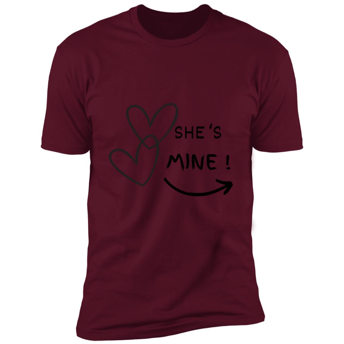 Valentine day tee she's mine- Premium Short Sleeve T-Shirt