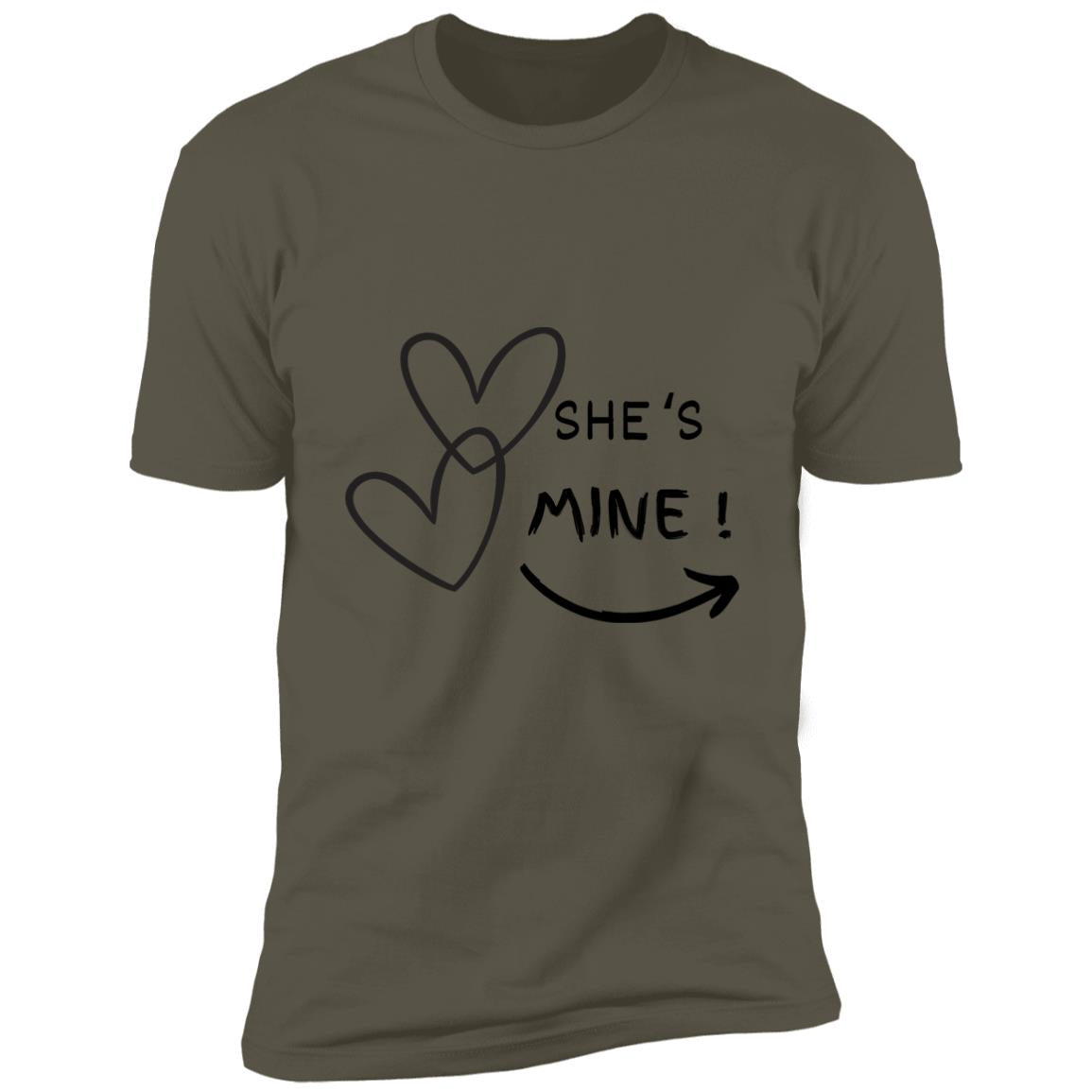 Valentine day tee she's mine- Premium Short Sleeve T-Shirt