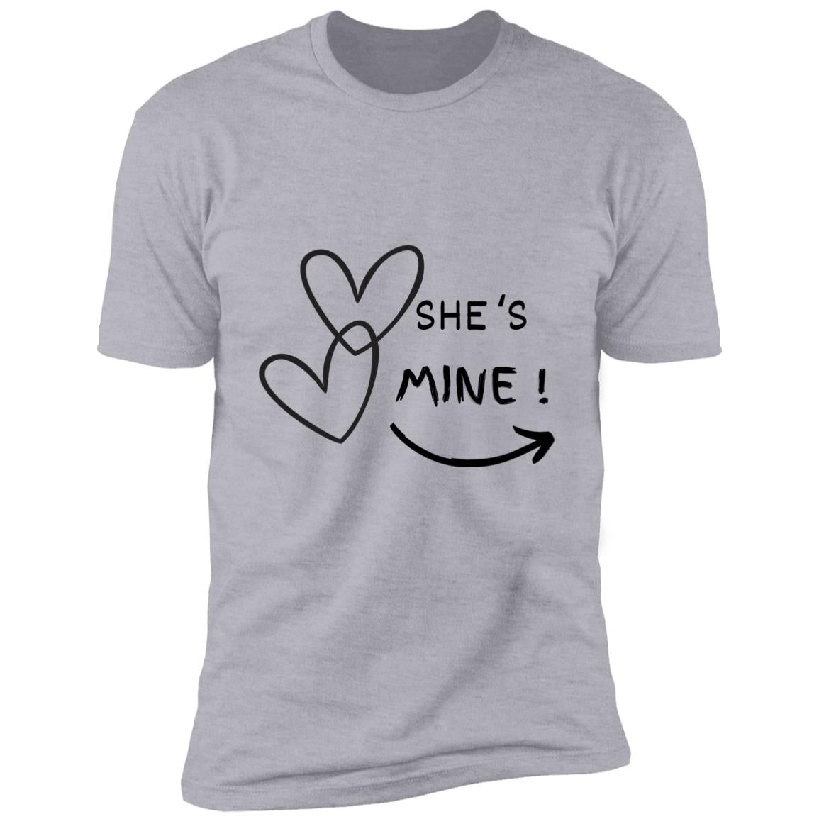 Valentine day tee she's mine- Premium Short Sleeve T-Shirt