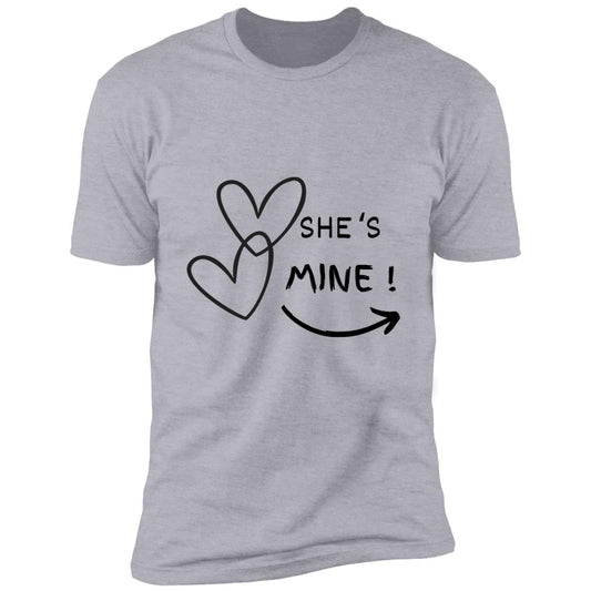 Valentine day tee she's mine- Premium Short Sleeve T-Shirt