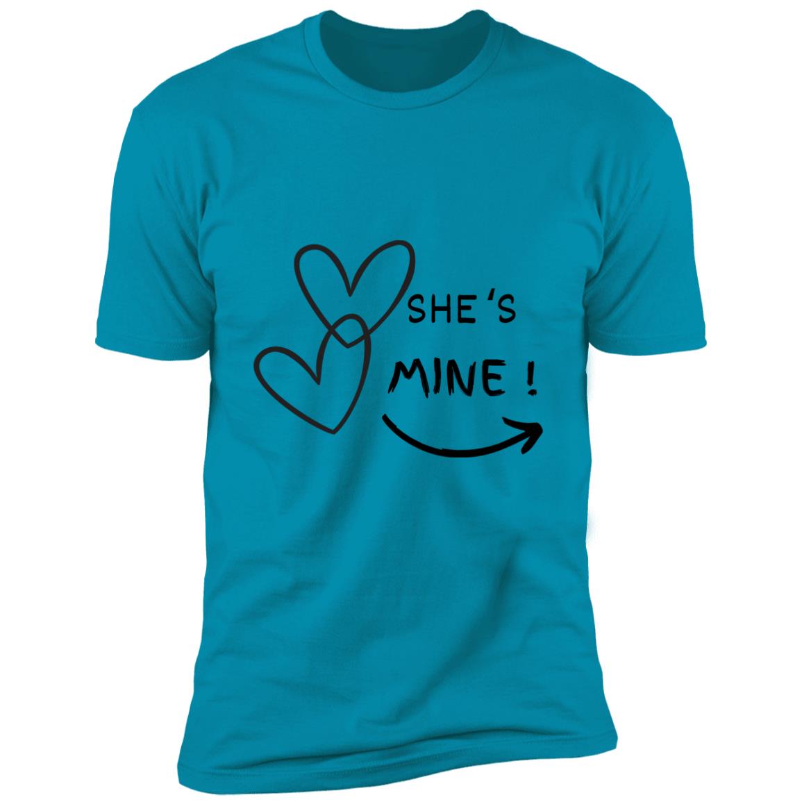 Valentine day tee she's mine- Premium Short Sleeve T-Shirt