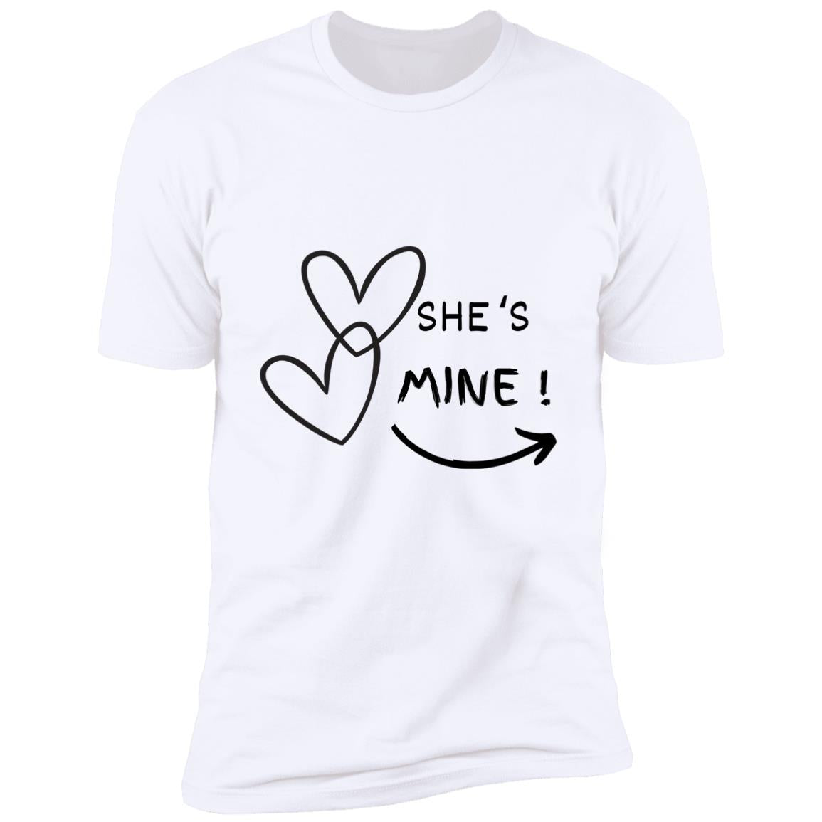 Valentine day tee she's mine- Premium Short Sleeve T-Shirt