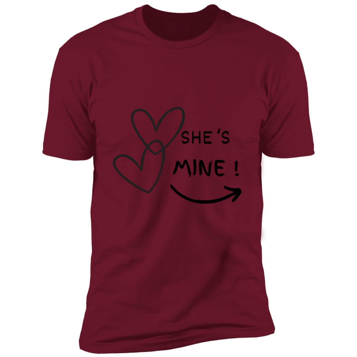Valentine day tee she's mine- Premium Short Sleeve T-Shirt