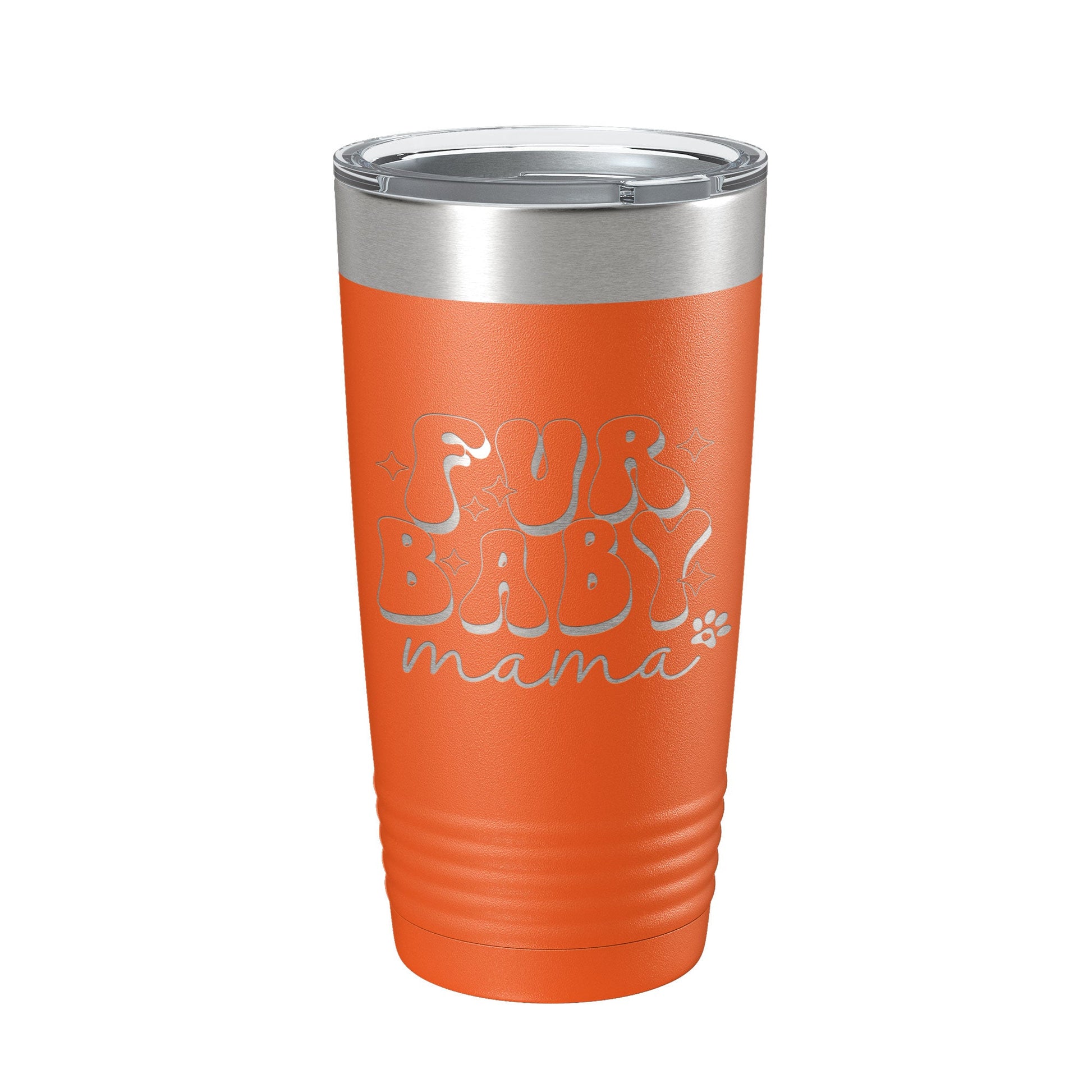 Fur Baby Mama Tumbler Dog Lover Travel Mug Gift Retro Insulated Laser Engraved Coffee Cup 20 oz-4