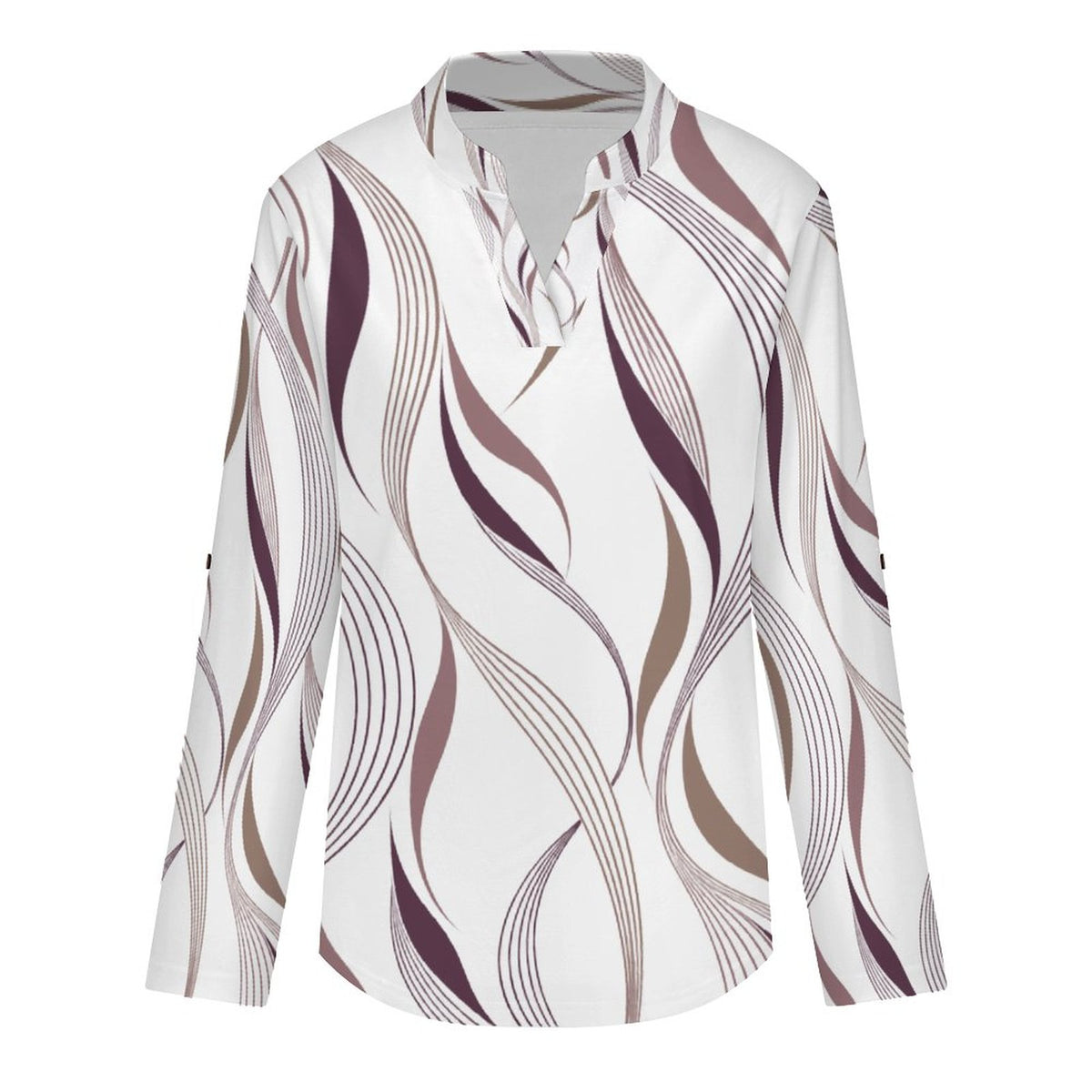 Ladies Vanessa V-Neck Quarter Sleeved Shirt(All-Over Printing)