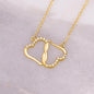 Mother Daughter 10 k Gold Diamond Cut Everlasting Heart Necklace----Best seller..