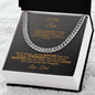 To My Admirable Son Cuban Link Chain* Necklace Birthday Gift* Graduation Gift*