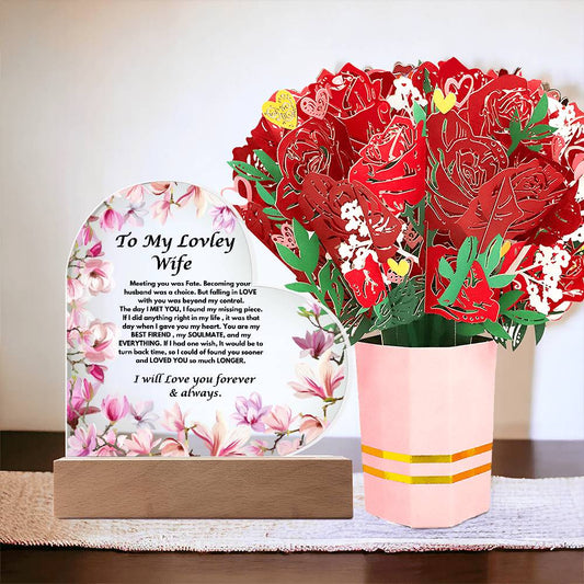 To My Wife Meeting You was Fate Acrylic Plaque Gift, Anniversary Gift, Birthday Gift, Valentines day Gift,Romantic Gesture, Forgive me gift.