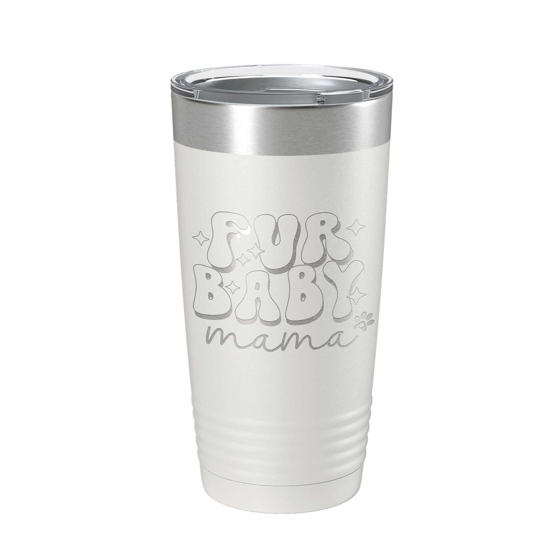 Fur Baby Mama Tumbler Dog Lover Travel Mug Gift Retro Insulated Laser Engraved Coffee Cup 20 oz-7