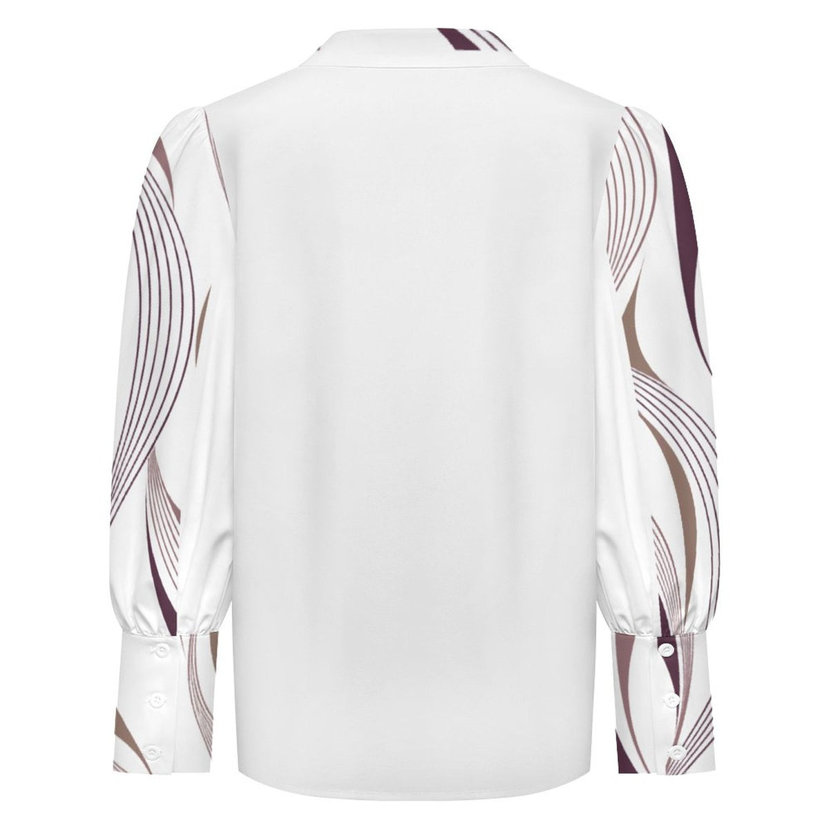 Women's  Vanessa collection Satin Lantern Sleeve Long Sleeve Blouse(All-Over Printing)