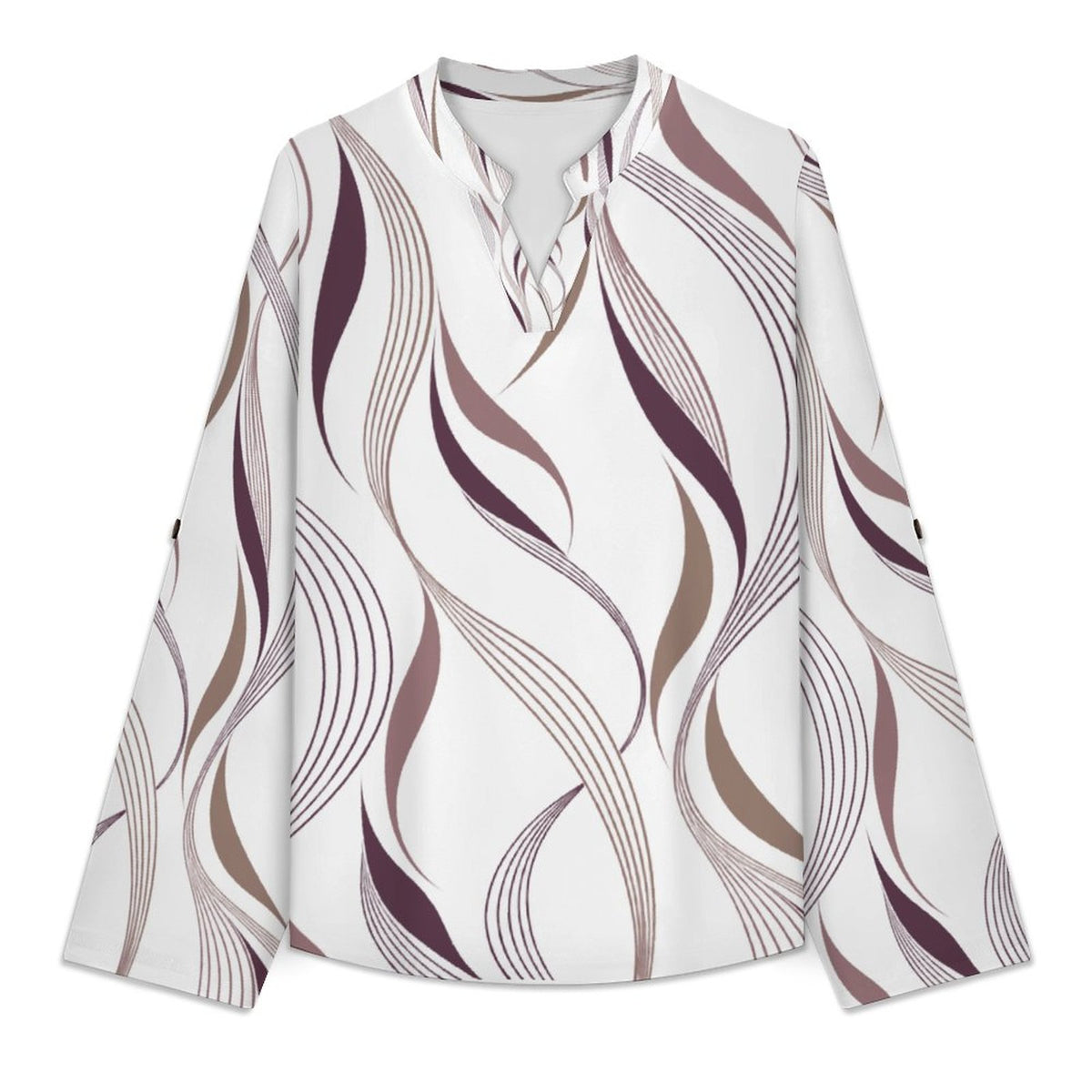 Ladies Vanessa V-Neck Quarter Sleeved Shirt(All-Over Printing)